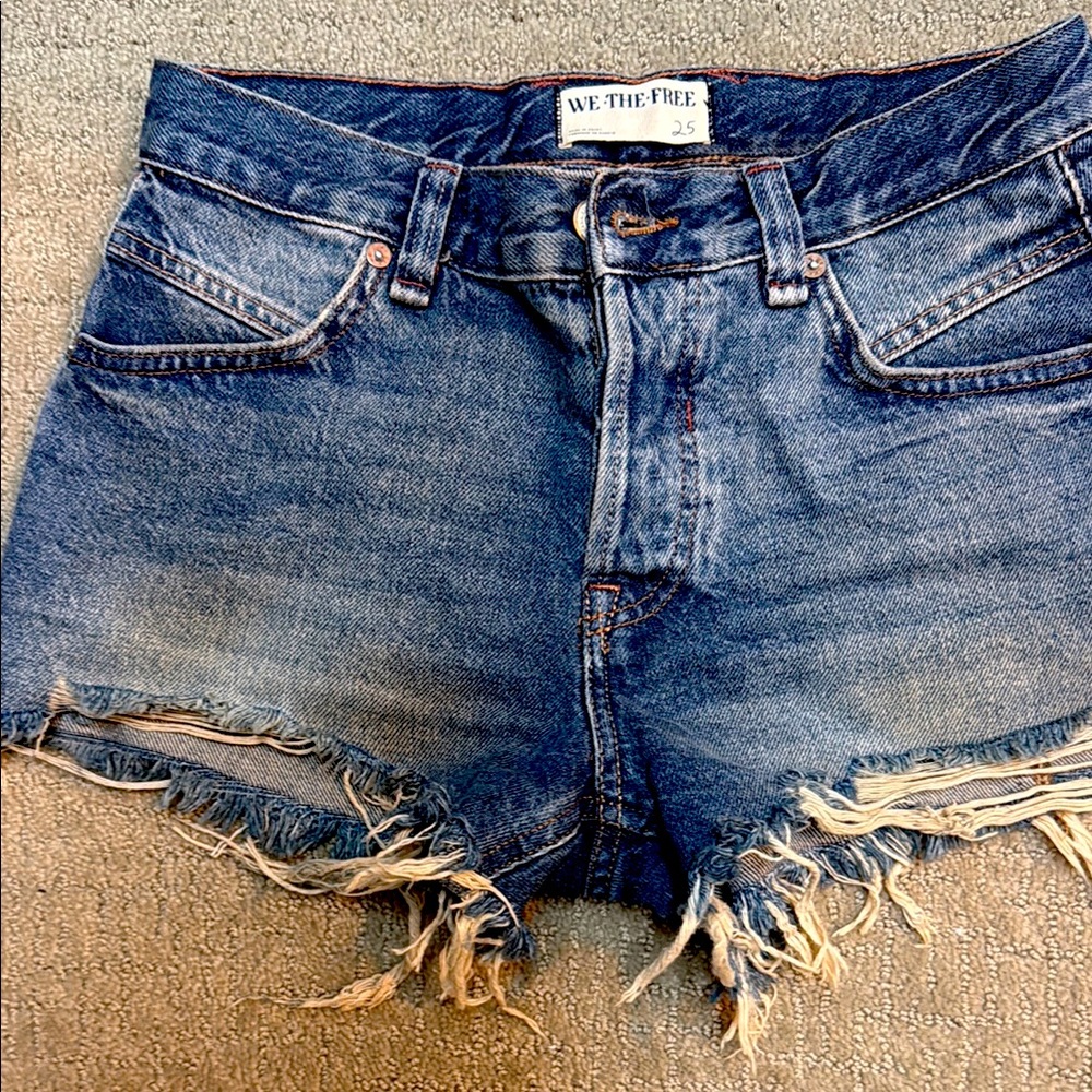 We The Free Women's Blue Denim Shorts